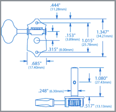 Grover 18_1 Sta-Tite 槽型琴头吉他机